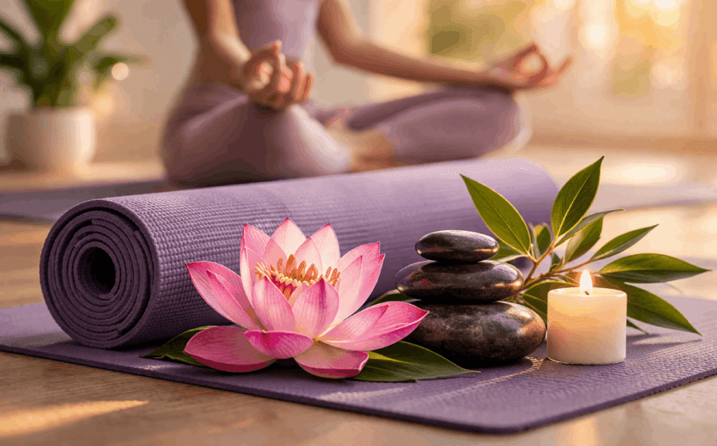 Prenatal yoga props and relaxation at Brinda Yog Studio Duluth